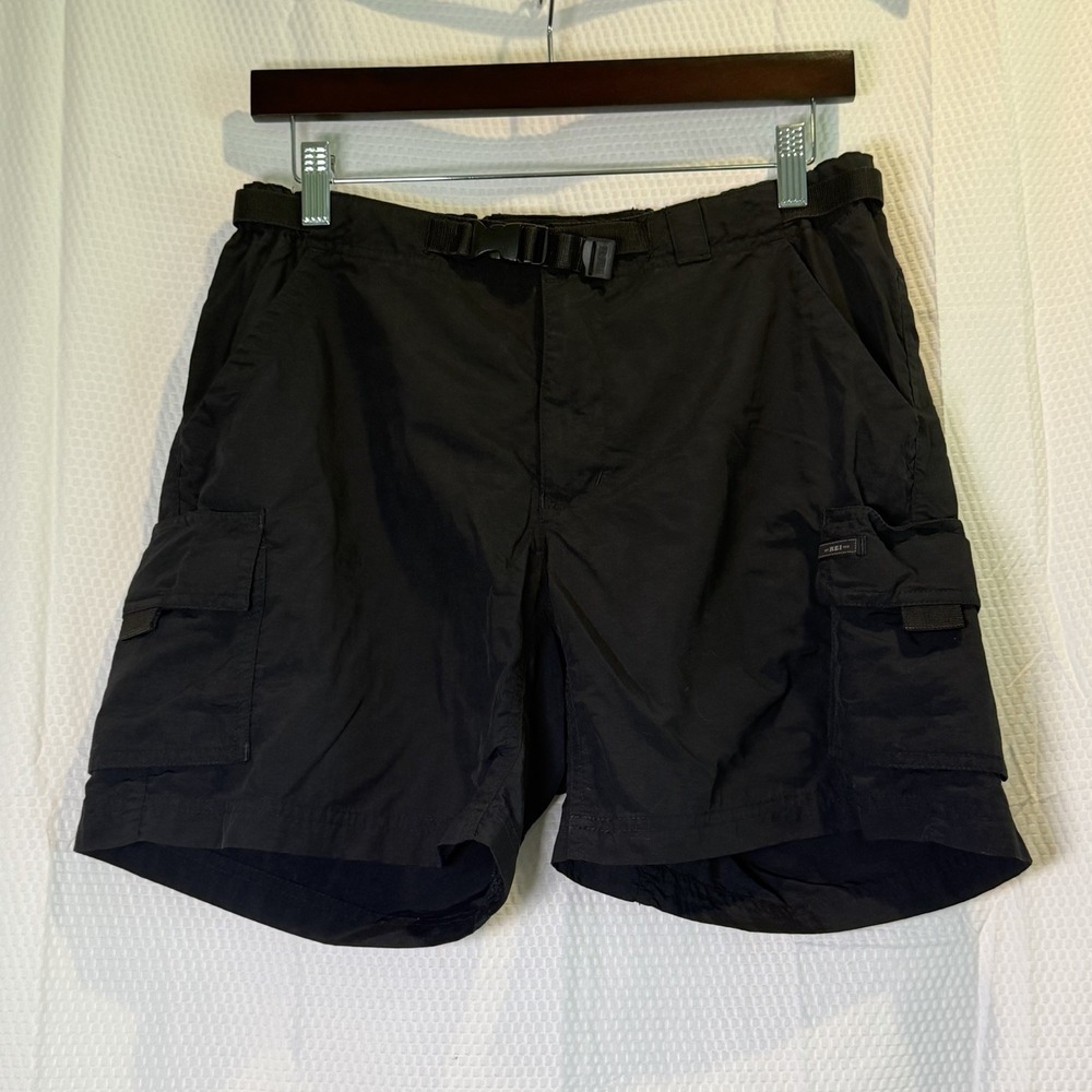 REI Co-op Black Sahara Cargo Relaxed Fit Shorts Size 8 Nylon 9" Inseam T16 EC